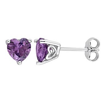 Stella Grace Sterling Silver & Gemstone Heart Stud Earrings