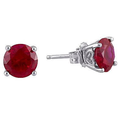 Stella Grace Sterling Silver & Gemstone Round Stud Earrings