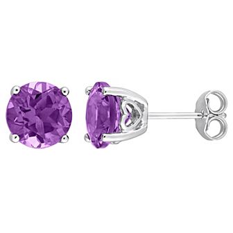 Stella Grace Sterling Silver & Gemstone Round Stud Earrings
