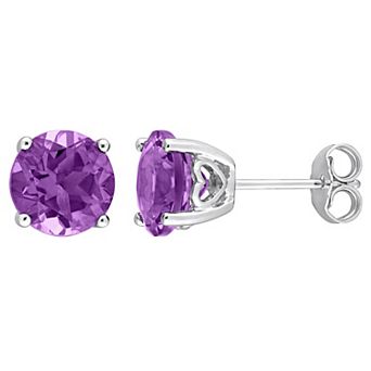 Stella Grace Sterling Silver & Gemstone Round Stud Earrings