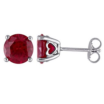 Stella Grace Sterling Silver & Gemstone Round Stud Earrings