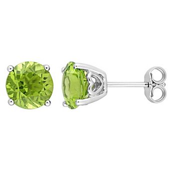 Stella Grace Sterling Silver & Gemstone Round Stud Earrings