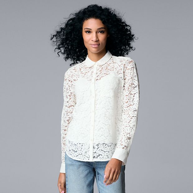 Women's Simply Vera Vera Wang Lace Shirt