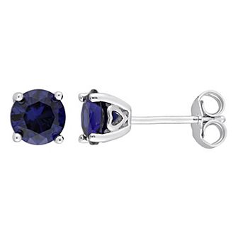 Stella Grace Sterling Silver & Gemstone Round Stud Earrings
