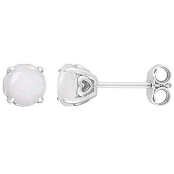 Stella Grace Sterling Silver & Gemstone Round Stud Earrings