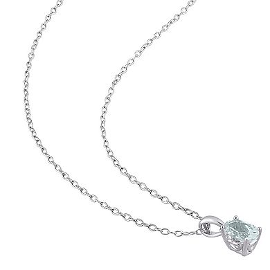 Stella Grace Sterling Silver & Gemstone Oval Stud Pendant Necklace