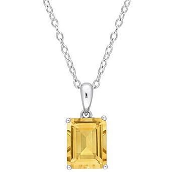 Stella Grace Sterling Silver & Gemstone Stud Pendant Necklace