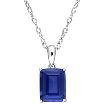 Stella Grace Sterling Silver & Gemstone Stud Pendant Necklace