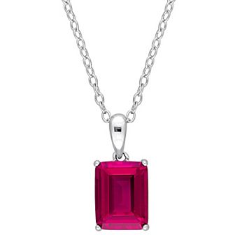 Stella Grace Sterling Silver & Gemstone Stud Pendant Necklace