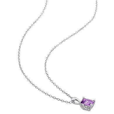 Stella Grace Sterling Silver & Gemstone Stud Pendant Necklace