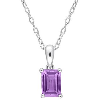 Stella Grace Sterling Silver & Gemstone Stud Pendant Necklace