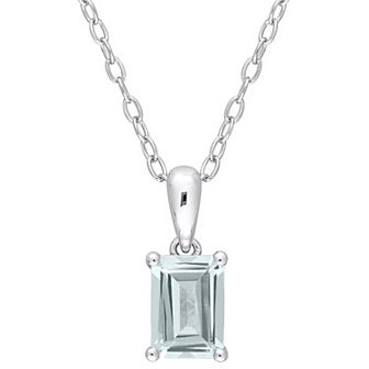 Stella Grace Sterling Silver & Gemstone Stud Pendant Necklace