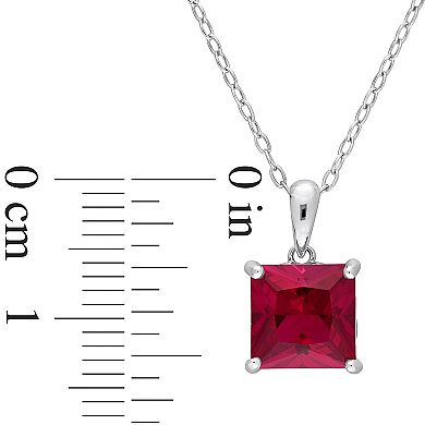 Stella Grace Sterling Silver & Gemstone Stud Pendant Necklace