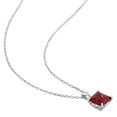 Stella Grace Sterling Silver & Gemstone Stud Pendant Necklace