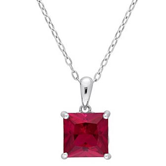 Stella Grace Sterling Silver & Gemstone Stud Pendant Necklace