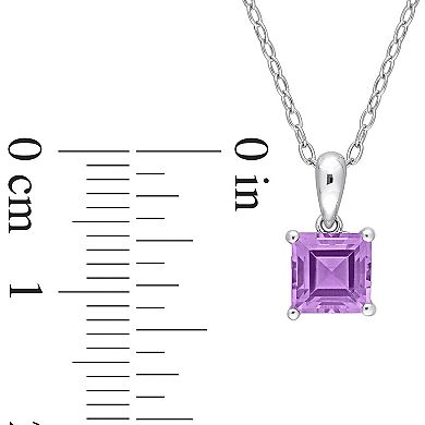 Stella Grace Sterling Silver & Gemstone Stud Pendant Necklace