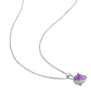 Stella Grace Sterling Silver & Gemstone Stud Pendant Necklace