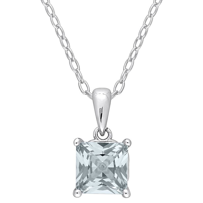 Stella Grace Sterling Silver & Gemstone Stud Pendant Necklace, Womens, Si