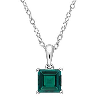 Stella Grace Sterling Silver & Gemstone Stud Pendant Necklace