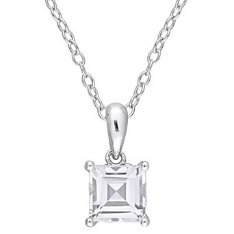 Stella Grace Sterling Silver & Gemstone Stud Pendant Necklace