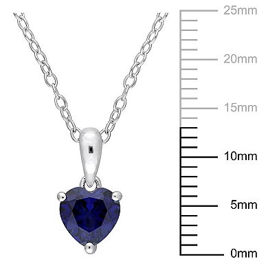 Stella Grace Sterling Silver & Gemstone Heart Stud Pendant Necklace