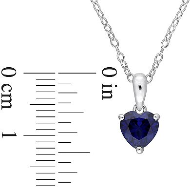 Stella Grace Sterling Silver & Gemstone Heart Stud Pendant Necklace