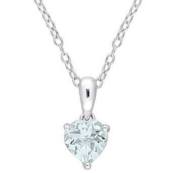 Stella Grace Sterling Silver & Gemstone Heart Stud Pendant Necklace