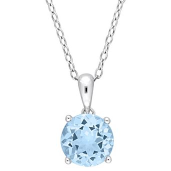 Stella Grace Sterling Silver & Gemstone Round Stud Pendant Necklace
