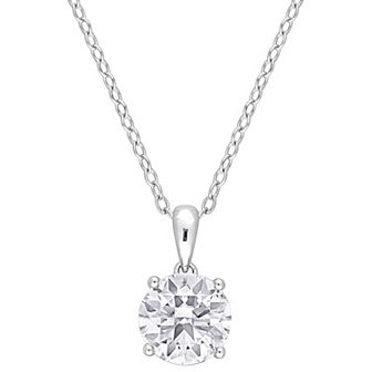 Stella Grace Sterling Silver & Gemstone Round Stud Pendant Necklace