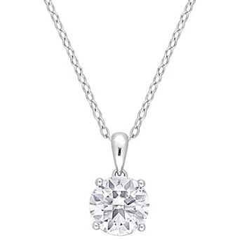 Stella Grace Sterling Silver & Gemstone Round Stud Pendant Necklace