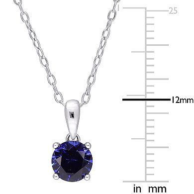 Stella Grace Sterling Silver & Gemstone Stud Pendant Necklace