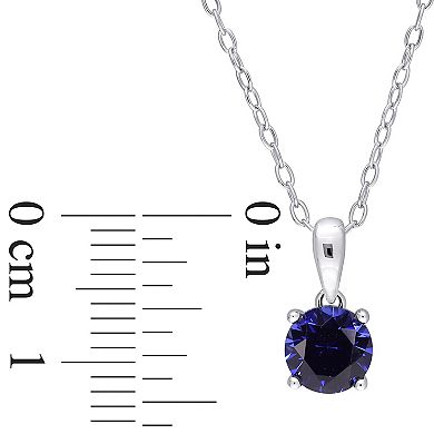 Stella Grace Sterling Silver & Gemstone Stud Pendant Necklace