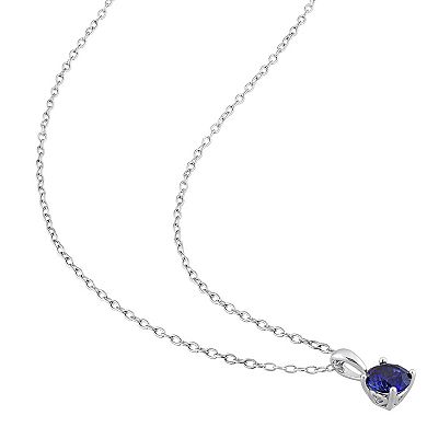 Stella Grace Sterling Silver & Gemstone Stud Pendant Necklace