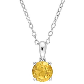 Stella Grace Sterling Silver & Gemstone Stud Pendant Necklace