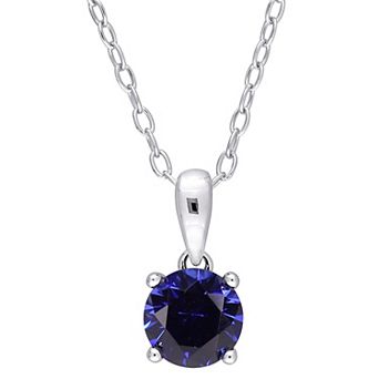 Stella Grace Sterling Silver & Gemstone Stud Pendant Necklace