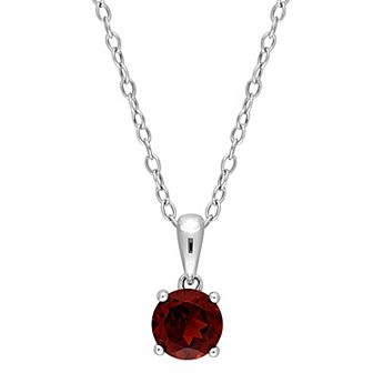 Stella Grace Sterling Silver & Gemstone Stud Pendant Necklace