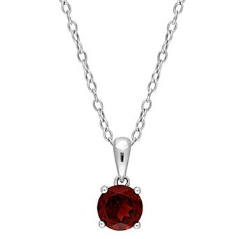 Stella Grace Sterling Silver & Gemstone Stud Pendant Necklace