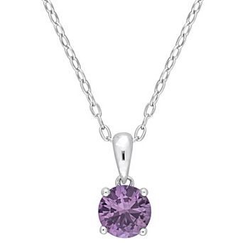 Stella Grace Sterling Silver & Gemstone Stud Pendant Necklace