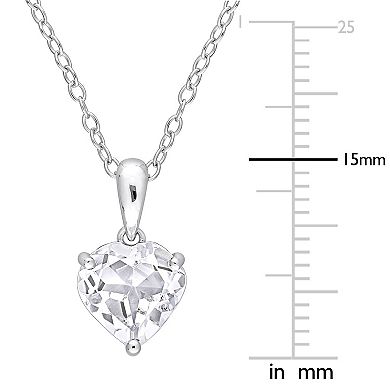 Stella Grace Sterling Silver & Gemstone Heart Stud Pendant Necklace