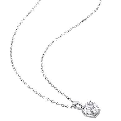 Stella Grace Sterling Silver & Gemstone Heart Stud Pendant Necklace