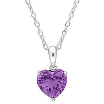 Stella Grace Sterling Silver & Gemstone Heart Stud Pendant Necklace