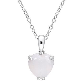 Stella Grace Sterling Silver & Gemstone Heart Stud Pendant Necklace