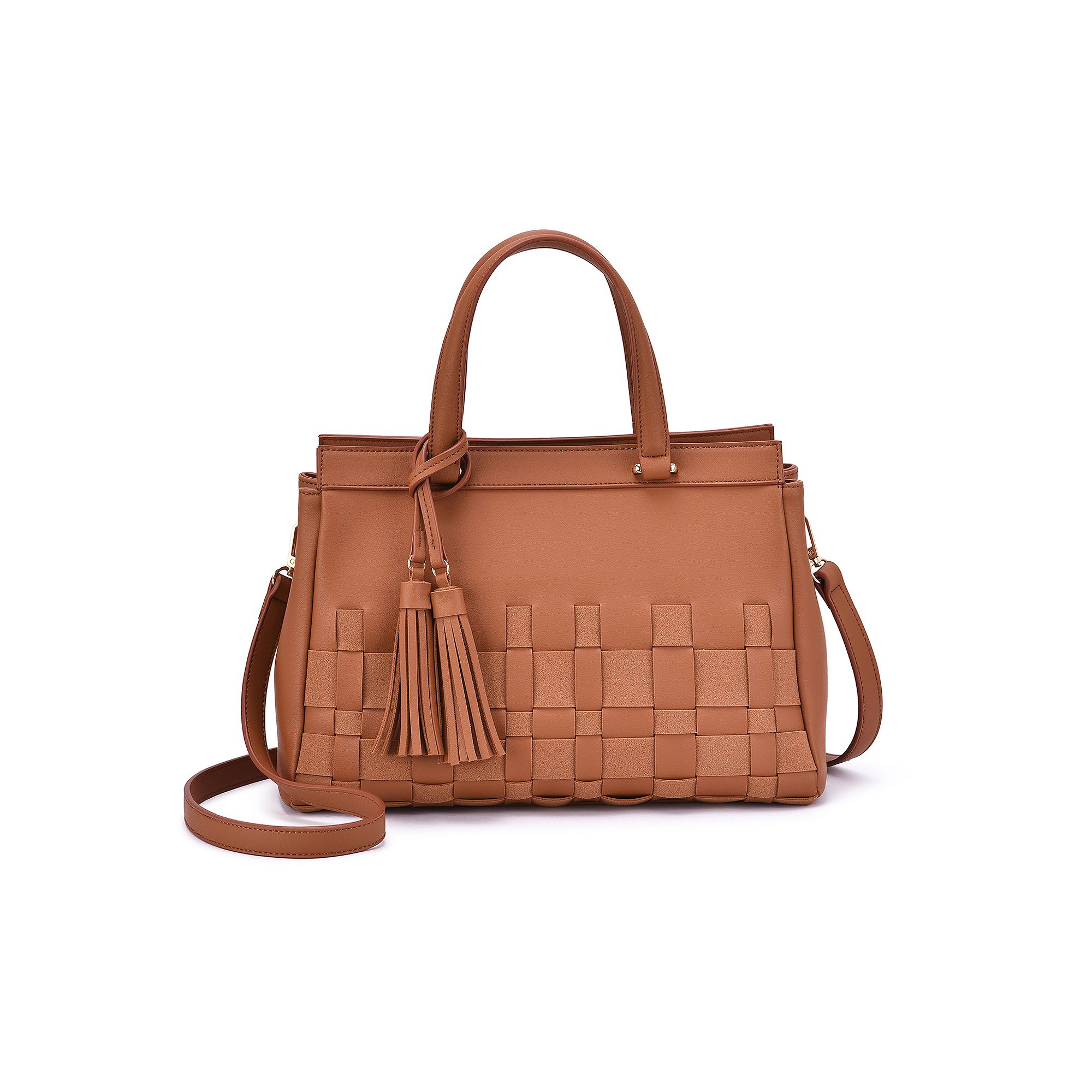 Mellow World Adia Woven Satchel Bag, Red