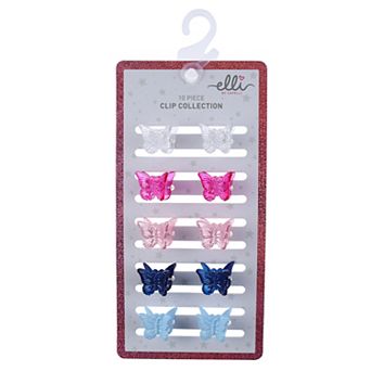 Girls Elli by Capelli 10-Pack Butterfly Hair Clips