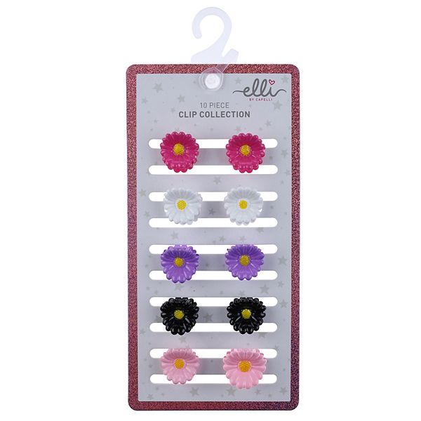 Girls Elli by Capelli 10-Pack Mini Daisy Hair Clips display picture 1