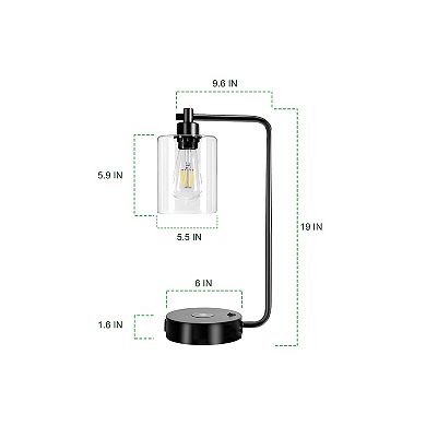 Defong Modern 19-Inch Table Lamp with Wireless Charging Pad