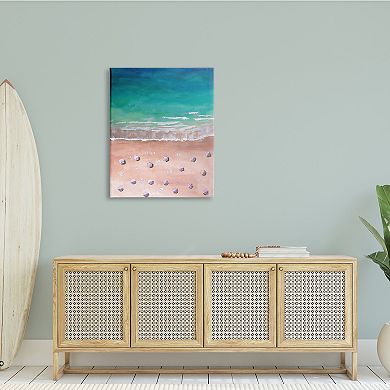 Stupell Home Decor Warm Blue Tide Umbrella Beach Canvas Print Wall Art
