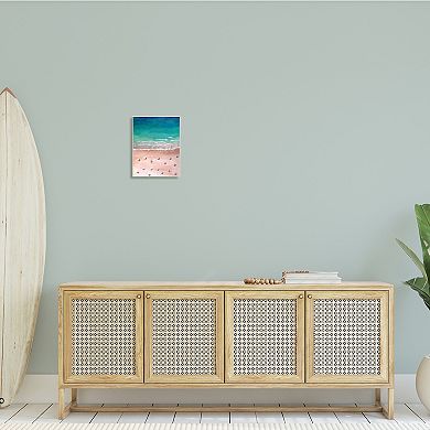 Stupell Home Decor Warm Blue Tide Umbrella Beach Wood Print Wall Art