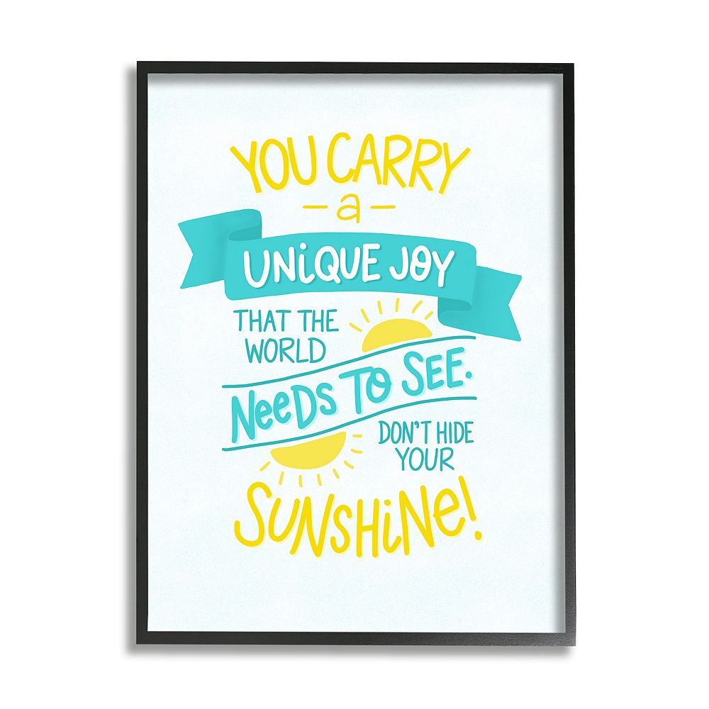Stupell Home Decor You Carry Unique Joy Summer Sunshine Framed Wall Art