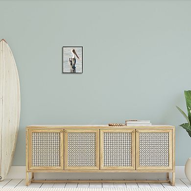 Stupell Home Decor Long Beak Pelican Coastal Waterfowl Bird Wall Art